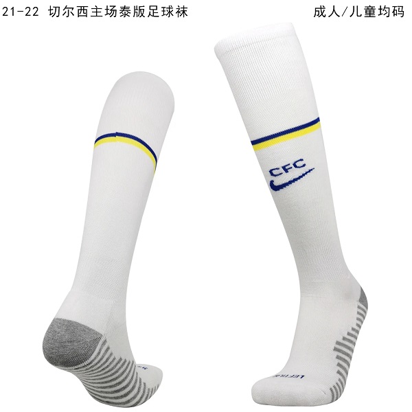AAA Quality Chelsea 21/22 Home White Soccer Socks